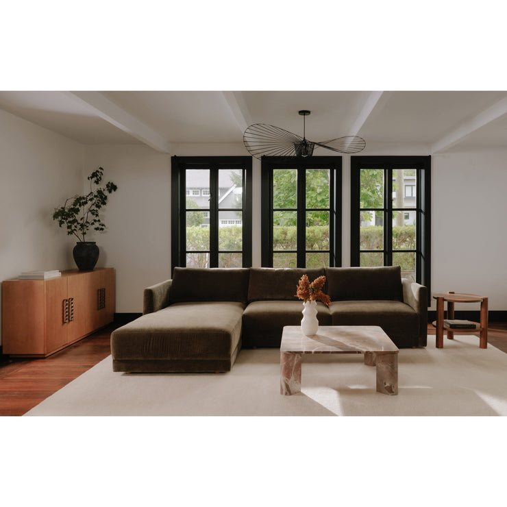Moe's Home Collection Bryn Heritage Cedar Green Sectional ~ Right Facing Chaise