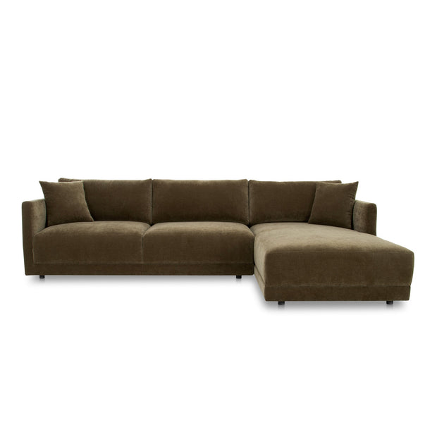 Moe's Home Collection Bryn Heritage Cedar Green Sectional ~ Right Facing Chaise