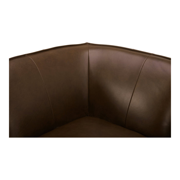 Moe's Home Collection Zeppelin Nook Toasted Hickory Modular Leather Sectional
