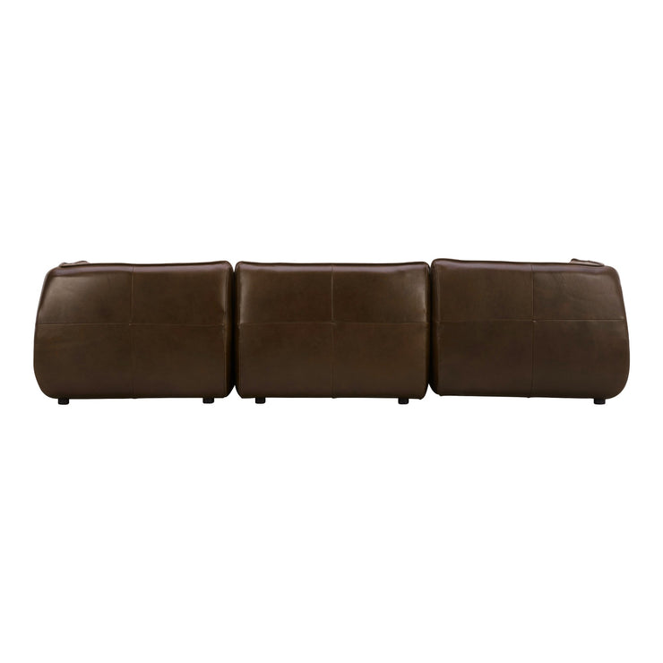 Moe's Home Collection Zeppelin Toasted Hickory Lounge Modular Leather Sectional