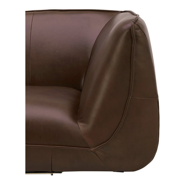 Moe's Home Collection Zeppelin Toasted Hickory Classic L-Shaped Modular Leather Sectional