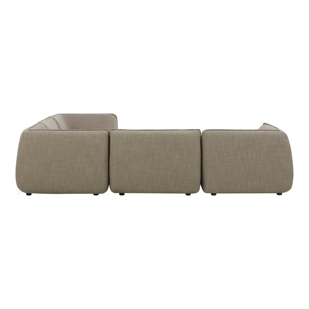 Moe's Home Collection Zeppelin Speckled Pumice Classic L-Shaped Modular Sectional