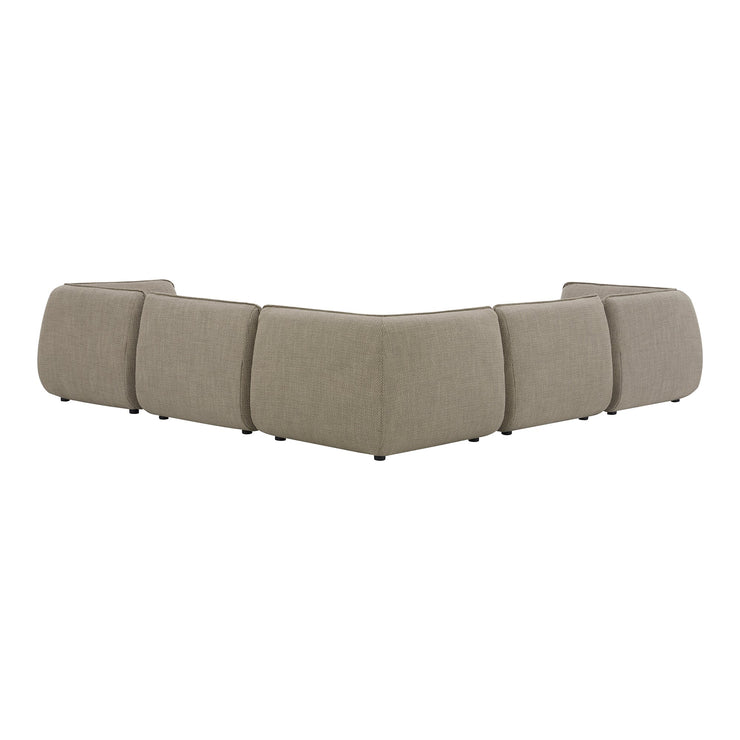 Moe's Home Collection Zeppelin Speckled Pumice Classic L-Shaped Modular Sectional