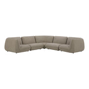 Moe's Home Collection Zeppelin Speckled Pumice Classic L-Shaped Modular Sectional