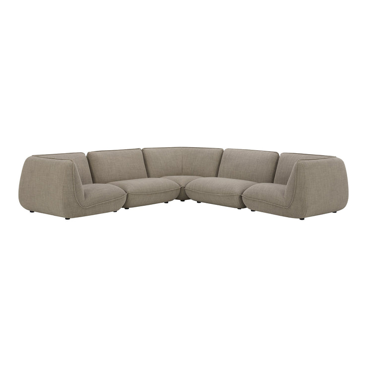 Moe's Home Collection Zeppelin Speckled Pumice Classic L-Shaped Modular Sectional