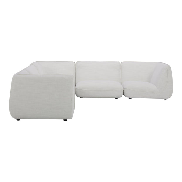 Moe's Home Collection Zeppelin Salt Stone White Classic L-Shaped Modular Sectional