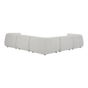 Moe's Home Collection Zeppelin Salt Stone White Classic L-Shaped Modular Sectional