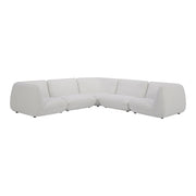Moe's Home Collection Zeppelin Salt Stone White Classic L-Shaped Modular Sectional