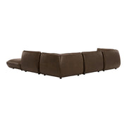 Moe's Home Collection Zeppelin Toasted Hickory Dream Modular Leather Sectional