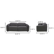 Moe's Home Collection Eli Dusk Grey Power Recliner Sofa