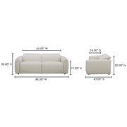 Moe's Home Collection Eli Warm White Power Recliner Sofa