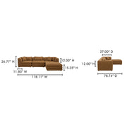 Moe's Home Collection Lowtide Lounge Amber Glow Modular Sectional