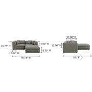 Moe's Home Collection Lowtide Nook Modular Stone Tweed Sectional