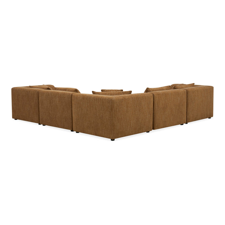 Moe's Home Collection Lowtide Classic Amber Glow L-Shaped Modular Sectional