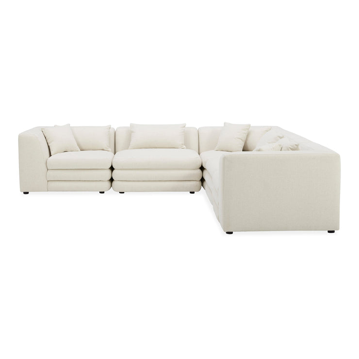 Moe's Home Collection Lowtide Classic Warm White L-Shaped Modular Sectional