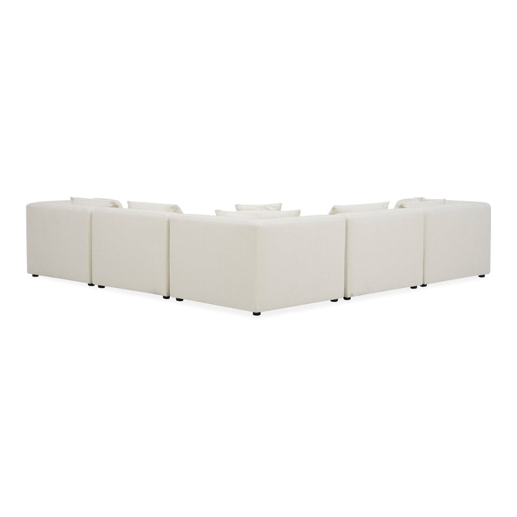 Moe's Home Collection Lowtide Classic Warm White L-Shaped Modular Sectional