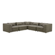 Moe's Home Collection Lowtide Classic Stone Tweed L-Shaped Modular Sectional