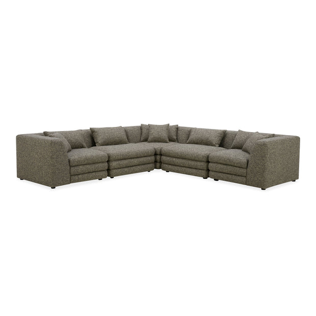 Moe's Home Collection Lowtide Classic Stone Tweed L-Shaped Modular Sectional