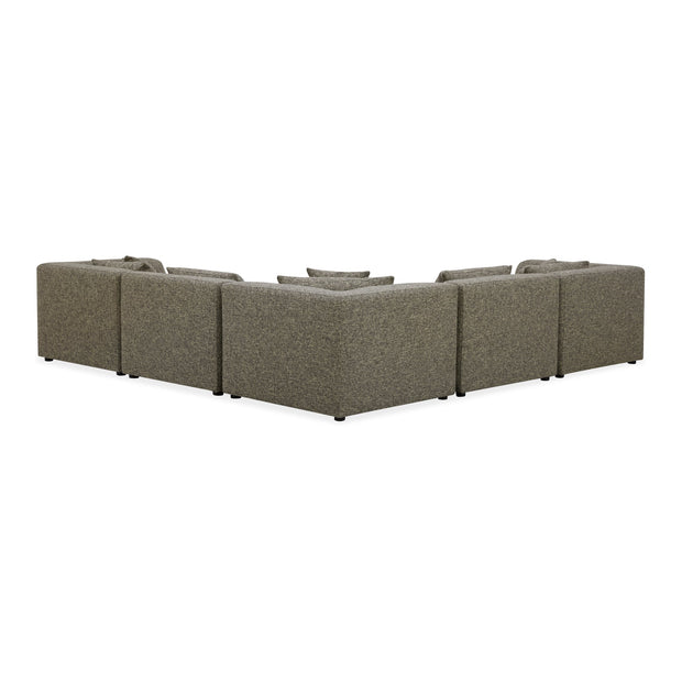 Moe's Home Collection Lowtide Classic Stone Tweed L-Shaped Modular Sectional