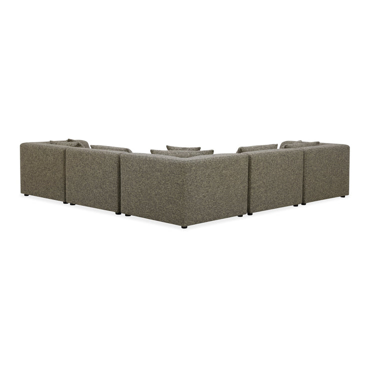 Moe's Home Collection Lowtide Classic Stone Tweed L-Shaped Modular Sectional