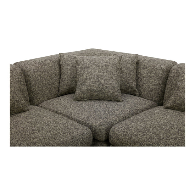 Moe's Home Collection Lowtide Classic Stone Tweed L-Shaped Modular Sectional