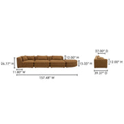 Moe's Home Collection Lowtide Linear Amber Glow Modular Sectional