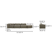 Moe's Home Collection Lowtide Linear Stone Tweed Modular Sectional