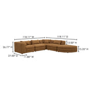 Moe's Home Collection Lowtide Alcove Amber Glow Modular Sectional