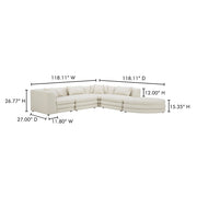 Moe's Home Collection Lowtide Alcove Warm White Modular Sectional