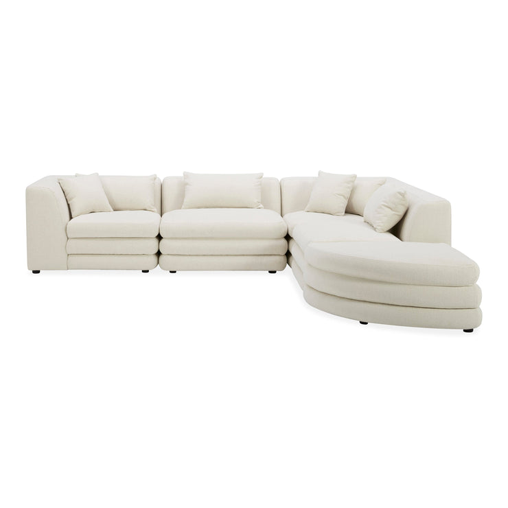 Moe's Home Collection Lowtide Alcove Warm White Modular Sectional