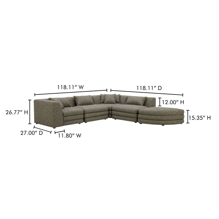 Moe's Home Collection Lowtide Alcove Modular Sectional