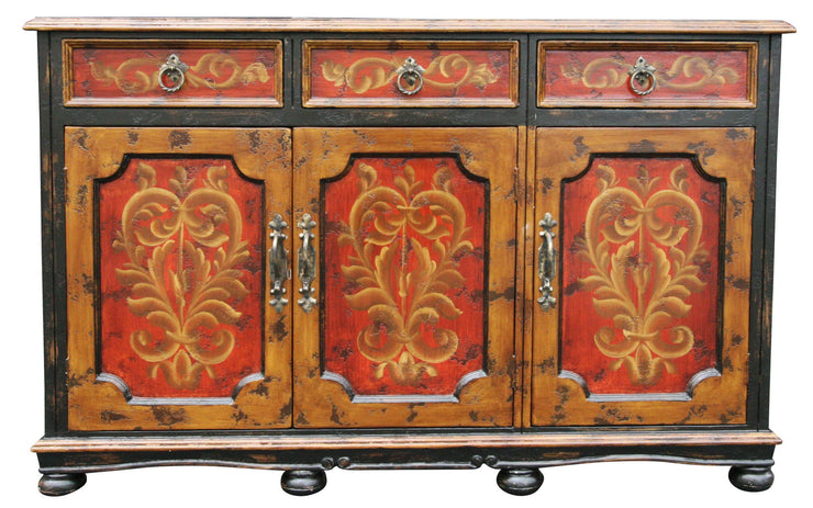 Casa Bonita Peruvian Hand-Painted Carved Wood Linda Buffet