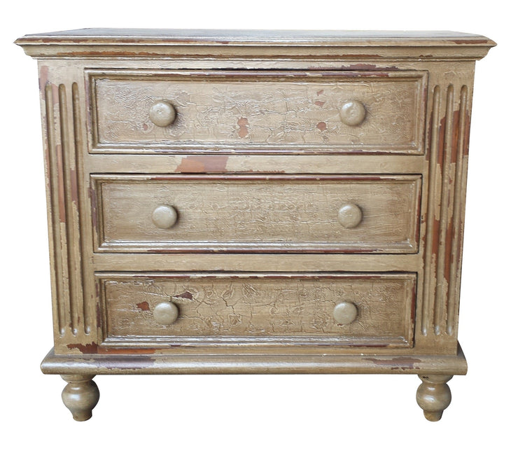 Casa Bonita Peruvian Hand-Painted Carved Wood Lineal Nightstand