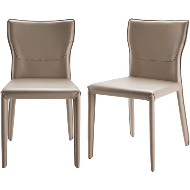 Surya Eric Modern Khaki Faux Leather Set of 2 Dining Chairs
