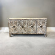 Casa Bonita Peruvian Hand-Painted Carved Wood Milan Buffet