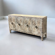 Casa Bonita Peruvian Hand-Painted Carved Wood Milan Buffet