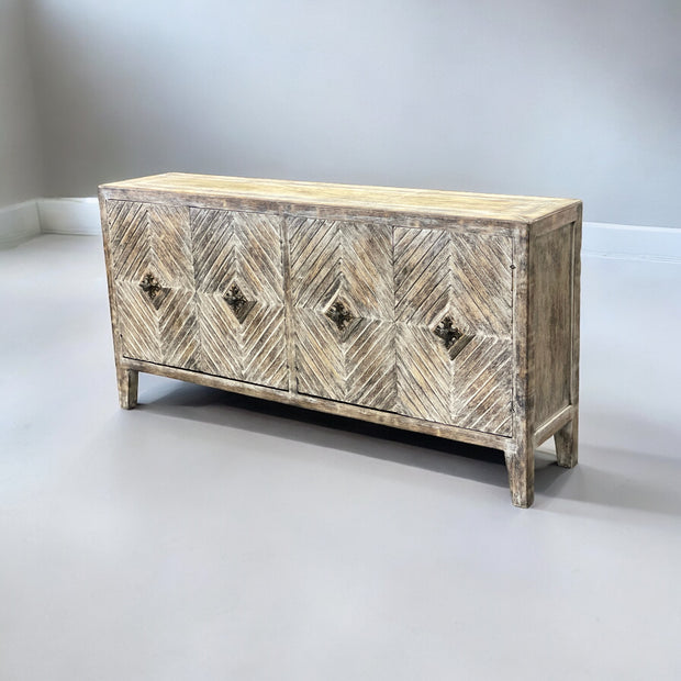 Casa Bonita Peruvian Hand-Painted Carved Wood Milan Buffet