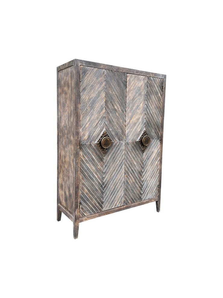 Casa Bonita Peruvian Hand-Painted Carved Wood Milan Armoire