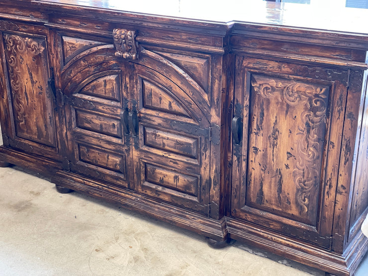 Casa Bonita Peruvian Hand-Painted Carved Wood Montero Buffet