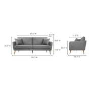 Moe's Home Collection Lilou Grey Sofa