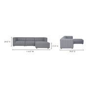 Moe's Home Collection Lyric Lounge Grey Modular Sectional