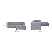 Moe's Home Collection Lyric Nook Grey Modular Sectional