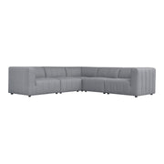 Moe's Home Collection Lyric Classic Grey L-Shaped Modular Sectional
