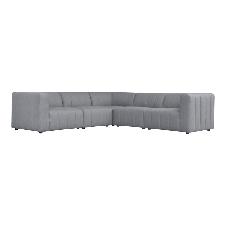 Moe's Home Collection Lyric Classic Grey L-Shaped Modular Sectional