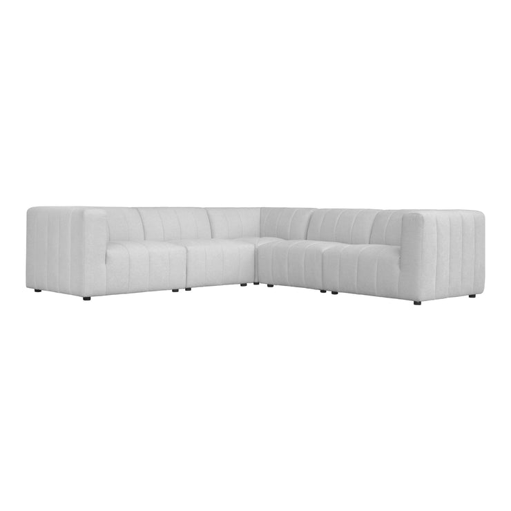 Moe's Home Collection Lyric Classic Oatmeal Beige L- Shaped Modular Sectional