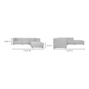 Moe's Home Lyric Dream Oatmeal Beige Modular Right-Facing Sectional