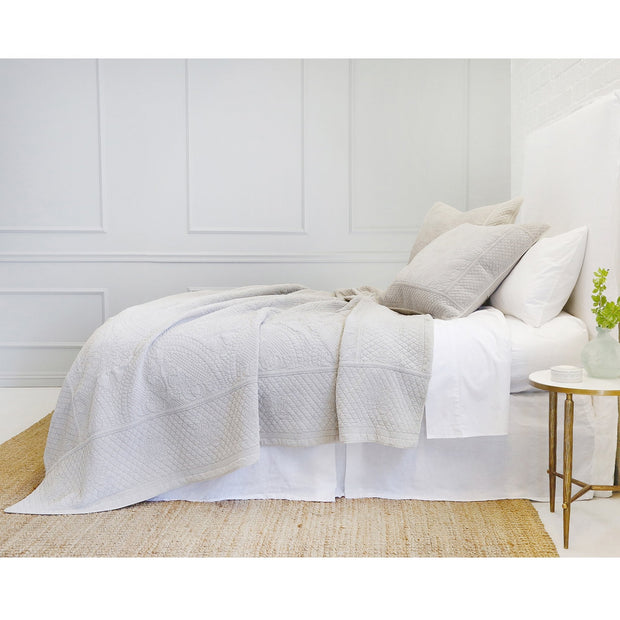 Pom Pom at Home Marseille Taupe Cotton Velvet Diamond Quilted Coverlet and Euro Shams ~ Available in Queen and King Sizes