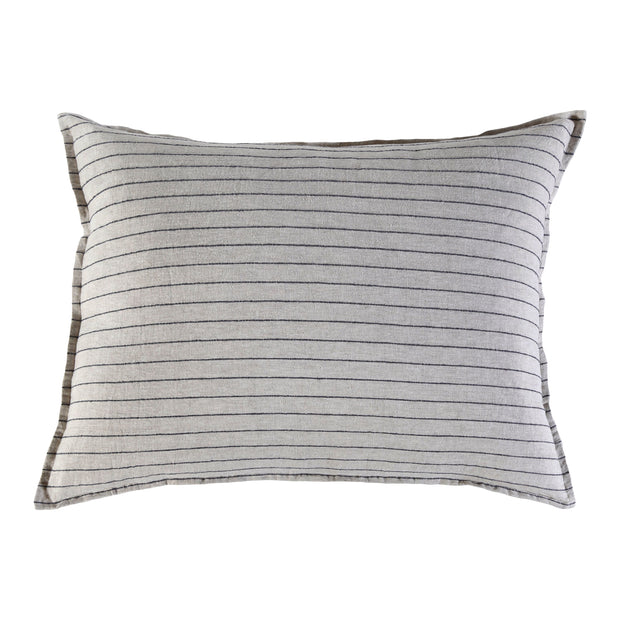 Pom Pom at Home Blake Flax & Midnight Linen Striped Duvet Cover and Shams ~ Available in Queen and King Sizes