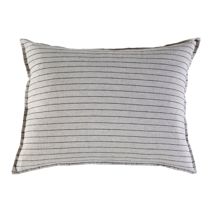 Pom Pom at Home Blake Flax & Midnight Linen Striped Duvet Cover and Shams ~ Available in Queen and King Sizes