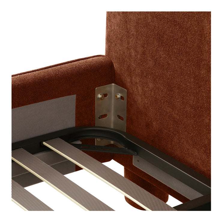 Moe's Home Collection Ichigo Deep Orange Upholstered Queen Size Bed
